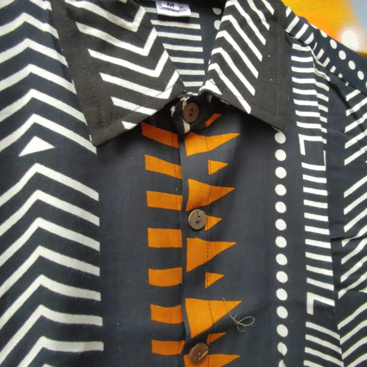 Mens Geometric Print Shirts - Burnt Embers