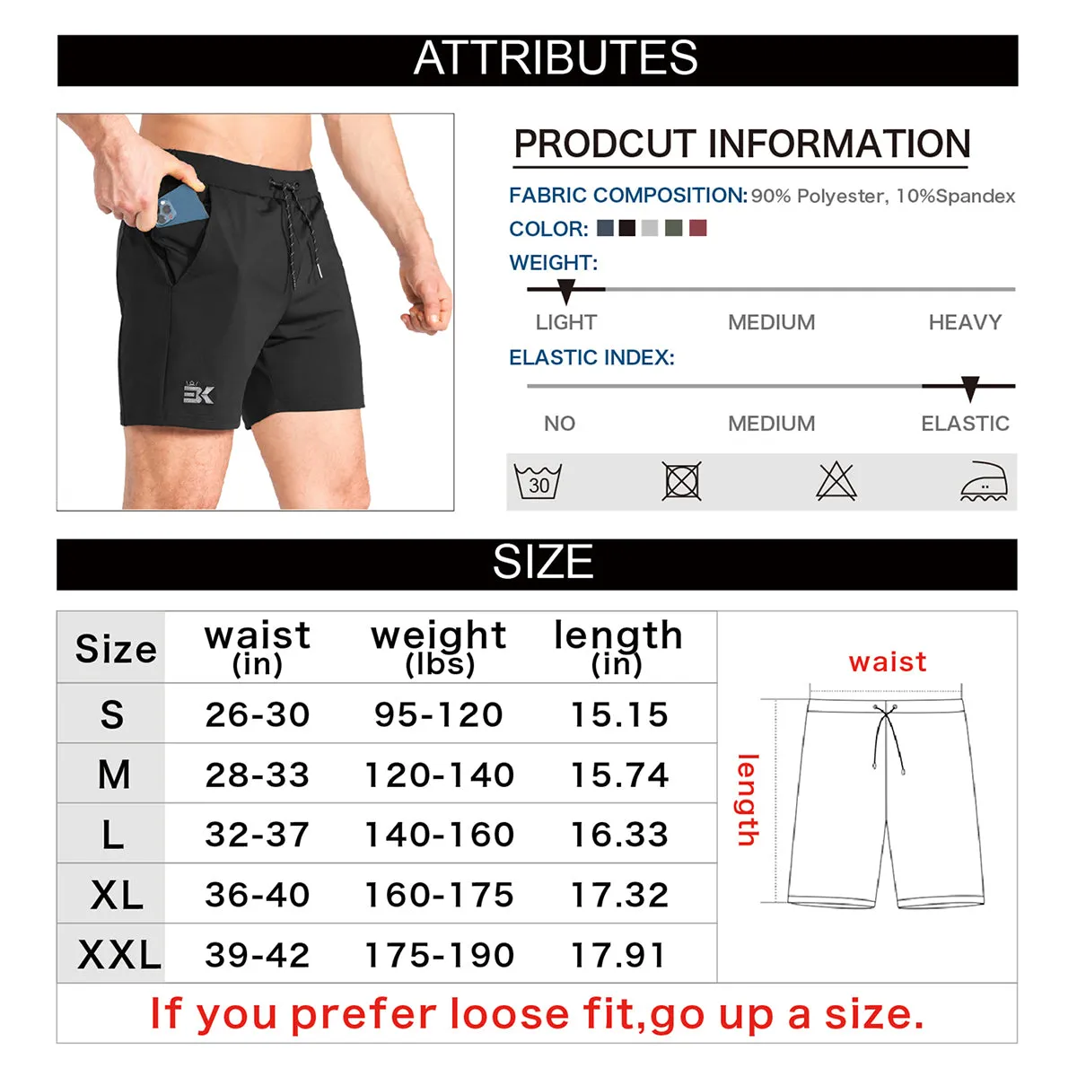 Mens Lightweight Running Workout Shorts w/ Pockets