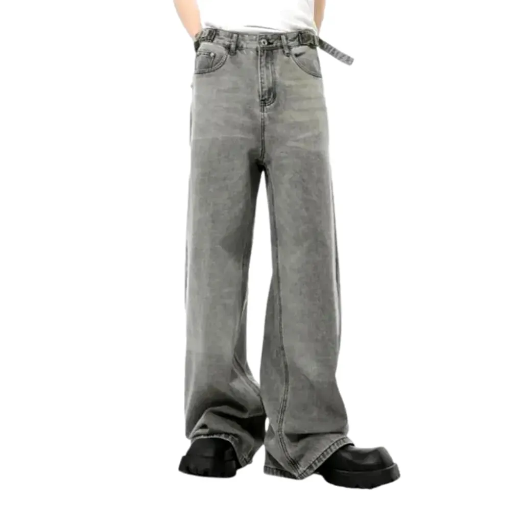Mid rise boho baggy men's jeans