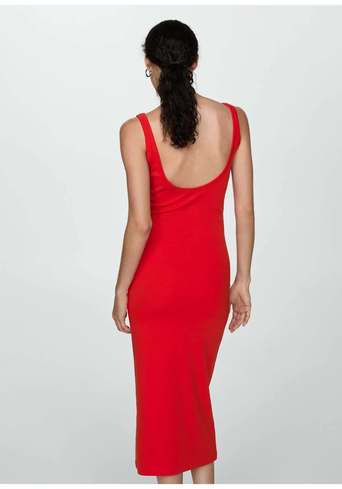Midi-dress with straps - Red