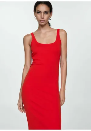 Midi-dress with straps - Red