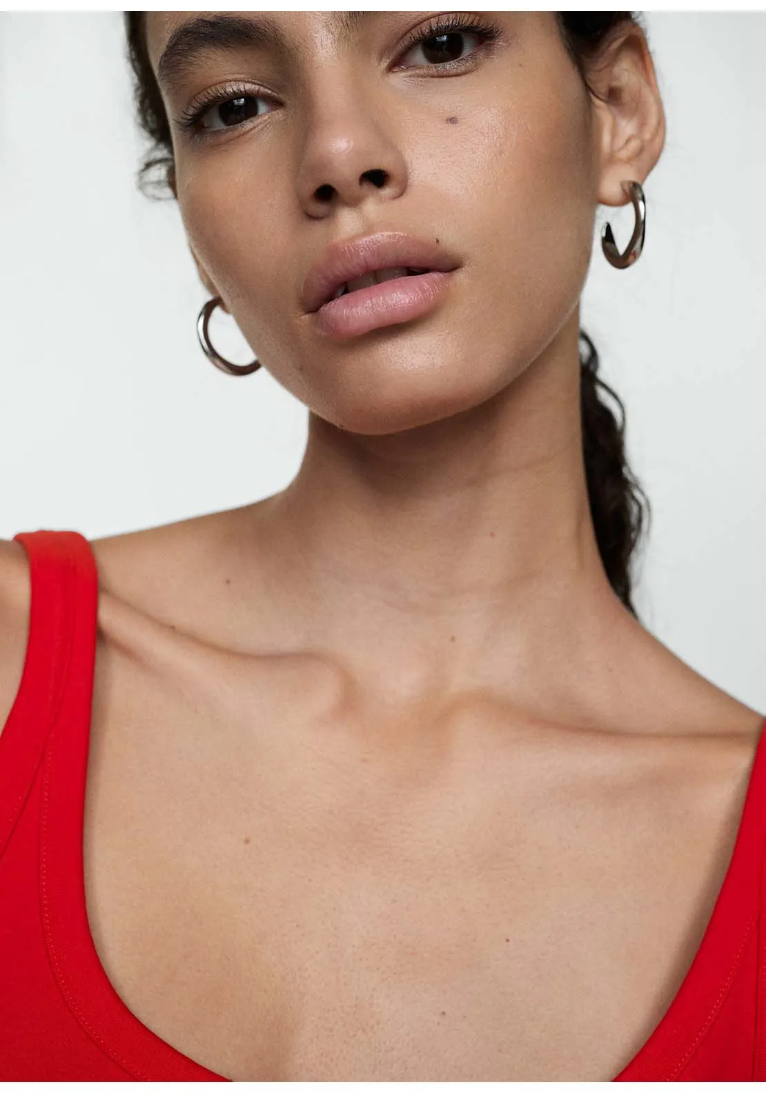 Midi-dress with straps - Red