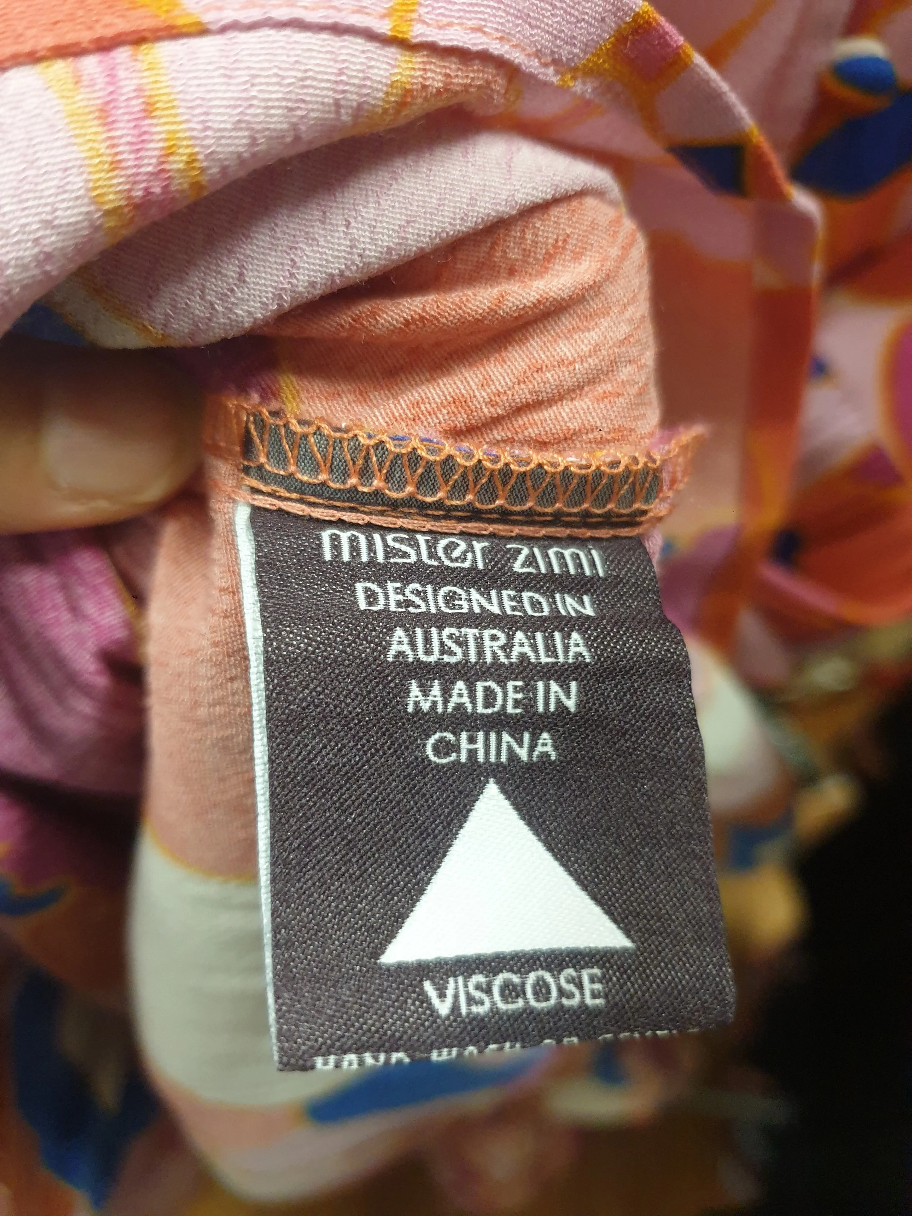 Mister Zimi pink-based short tiered dress size 8