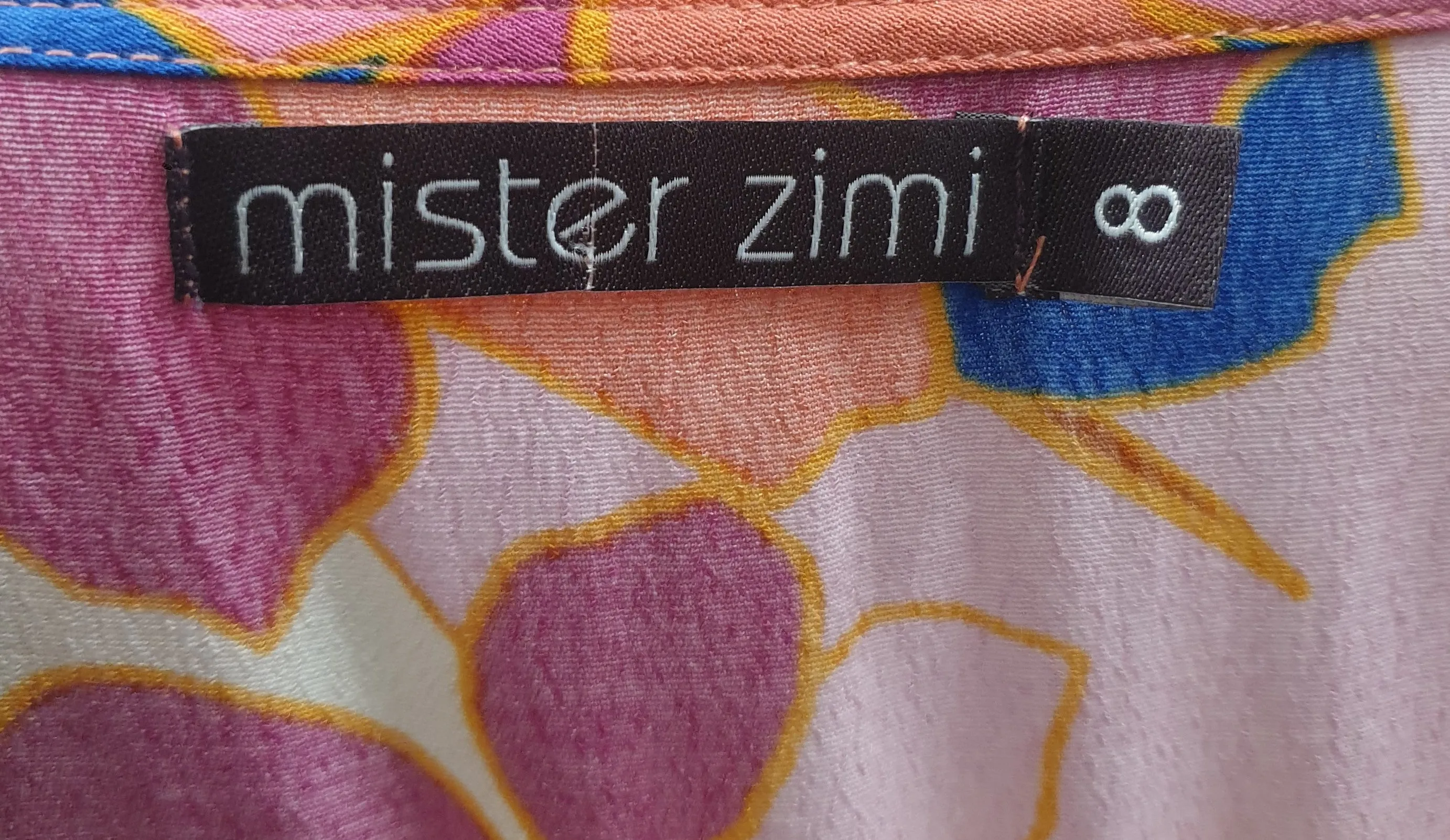 Mister Zimi pink-based short tiered dress size 8
