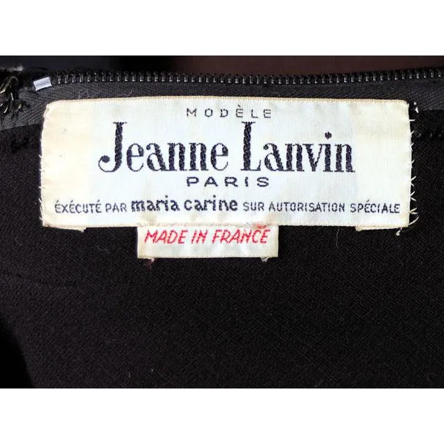 Mod Lanvin Designer Vintage 1960s Cocktail Dress Mini Dress A Line Rhinestones Sz S/M