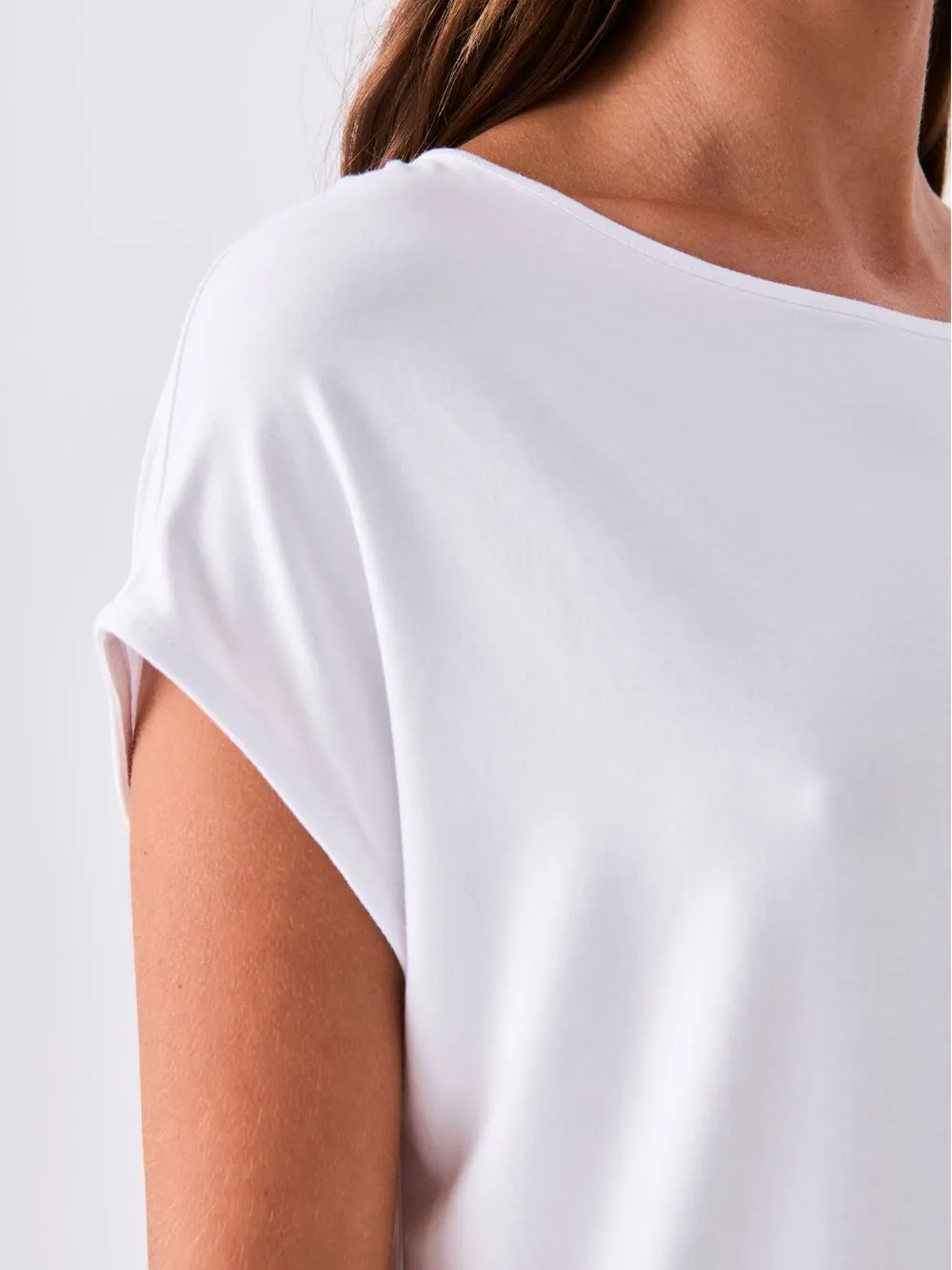 Modal Luxe Layer Tee - White