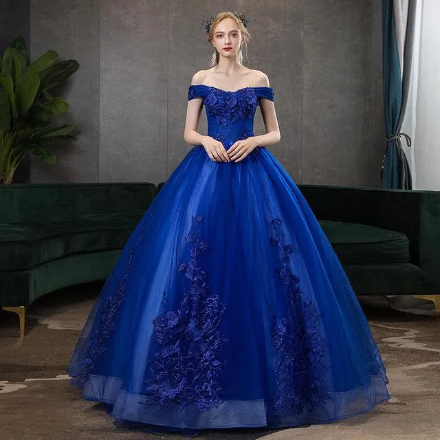 Mrs Win Off The Shoulder Luxury Dresses Gown for women