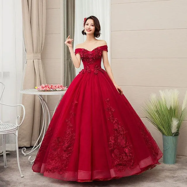 Mrs Win Off The Shoulder Luxury Dresses Gown for women