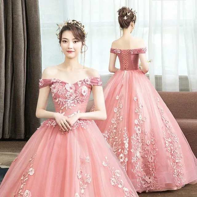 Mrs Win Off The Shoulder Luxury Dresses Gown for women