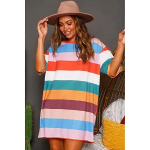 Multi Stripe T-shirt Dress