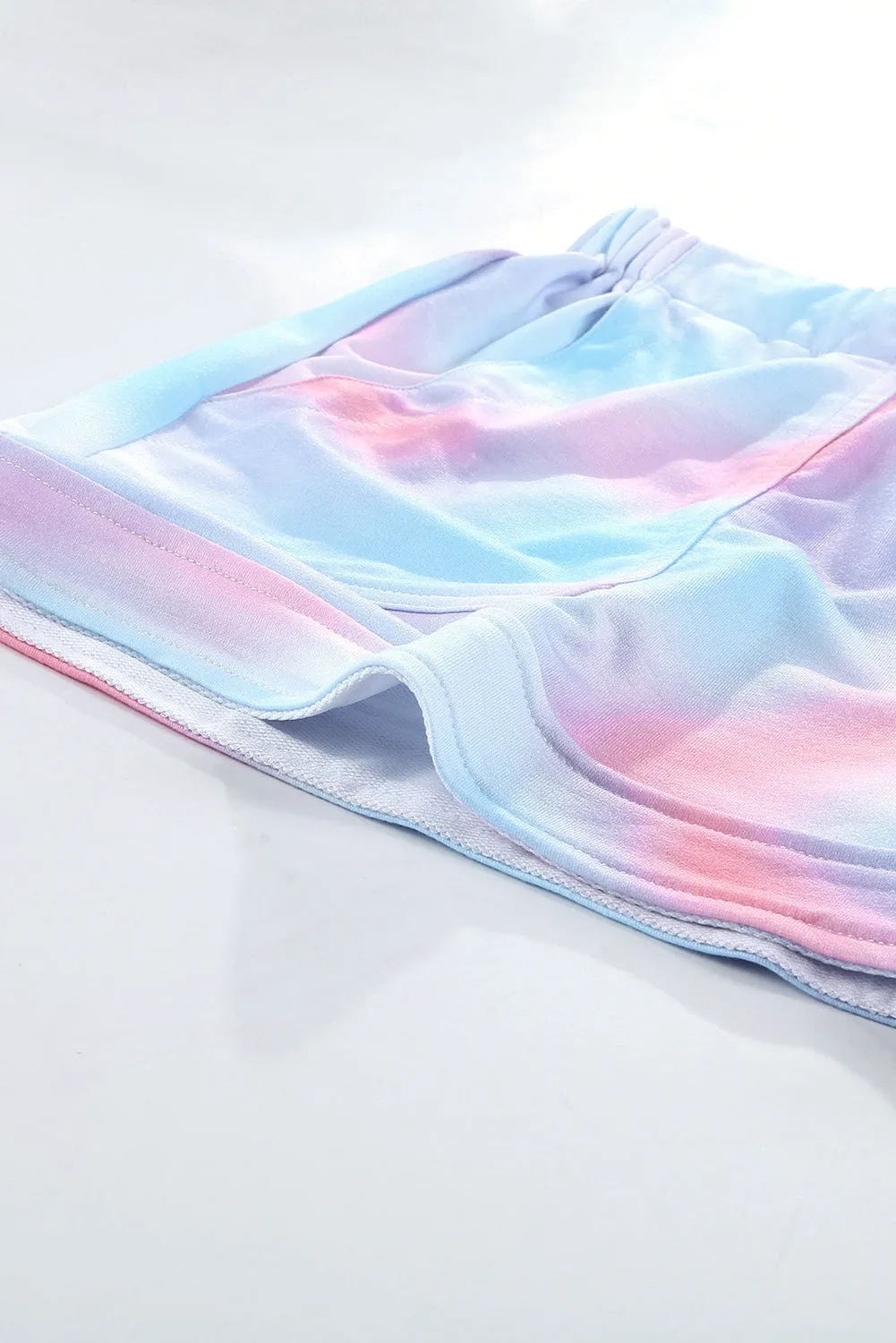 Multicolor Print Drawstring Casual Elastic Waist Pocketed Shorts
