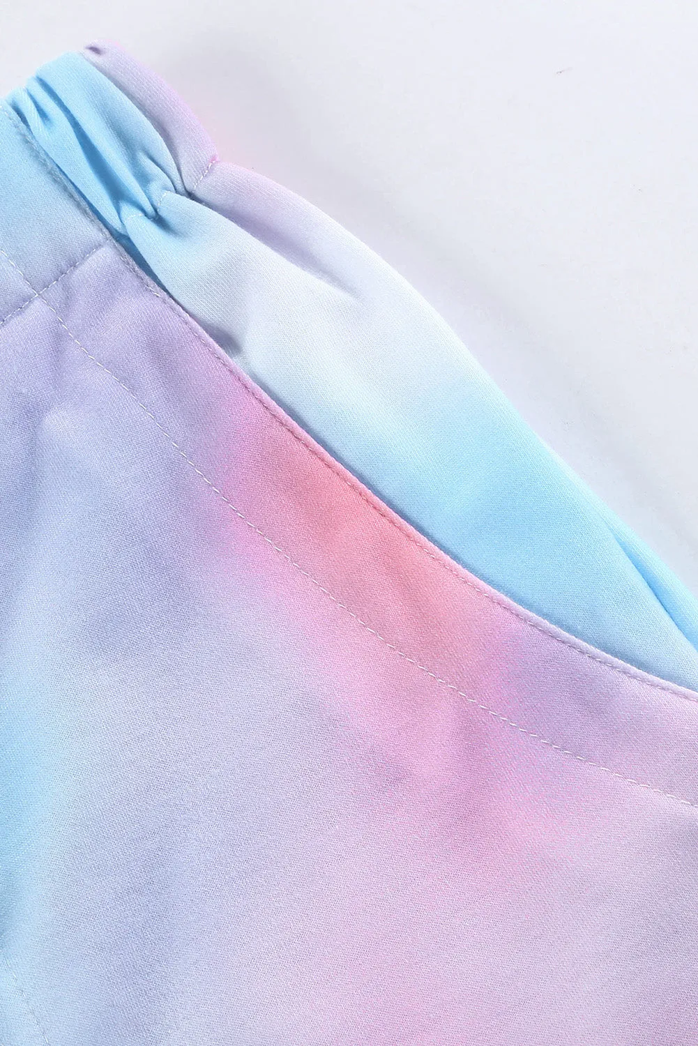 Multicolor Print Drawstring Casual Elastic Waist Pocketed Shorts