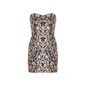 Multicolor Sequin & Crystal Mini Dress