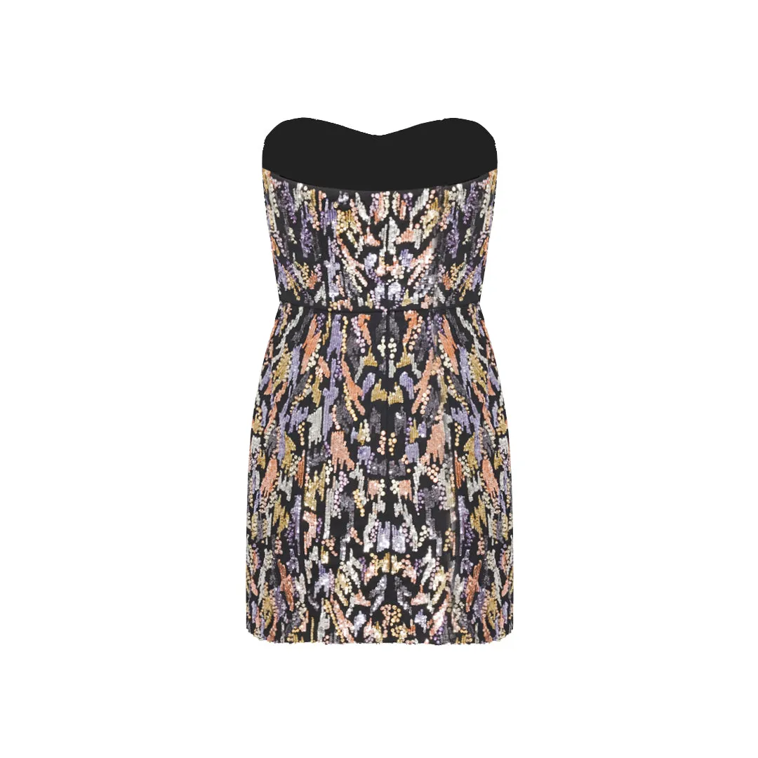 Multicolor Sequin & Crystal Mini Dress