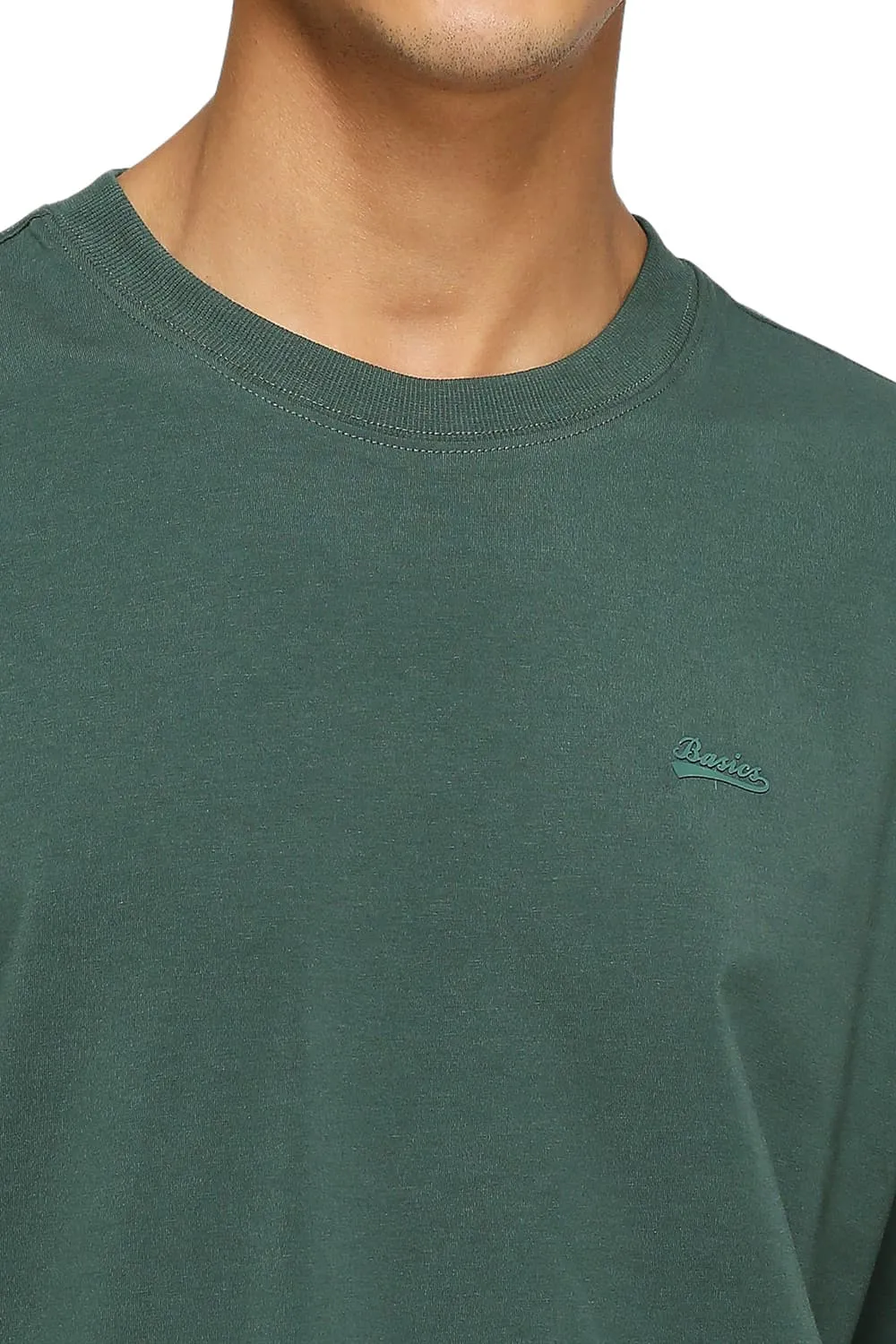 Muscle Fit Cotton Stretch Solid Crew T-Shirts