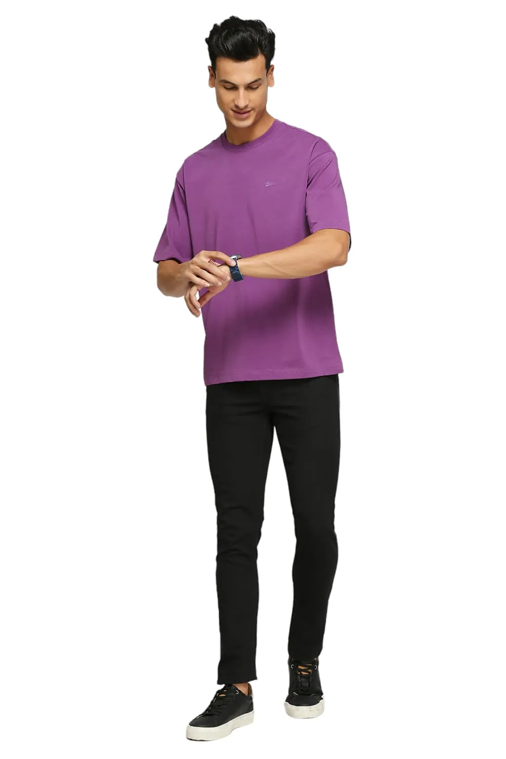 Muscle Fit Cotton Stretch Solid Crew T-Shirts