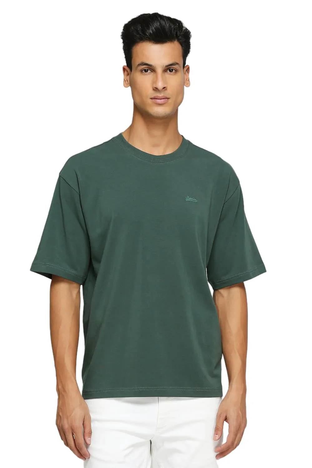 Muscle Fit Cotton Stretch Solid Crew T-Shirts