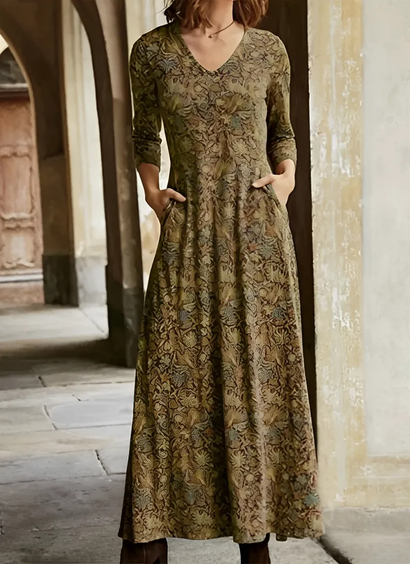 Nancy® | Long Dress With Vintage Pattern