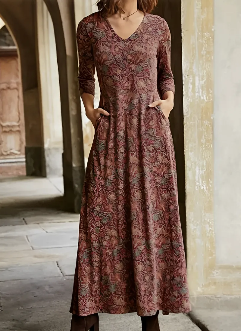Nancy® | Long Dress With Vintage Pattern