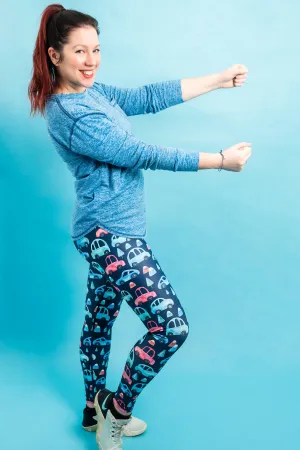 Navy Car Women’s Activewear Leggings - Tall 33” inside leg