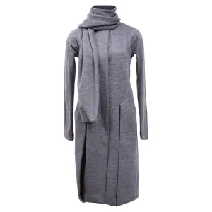 Neil Barrett Coat with Muffler in Grey Cotton