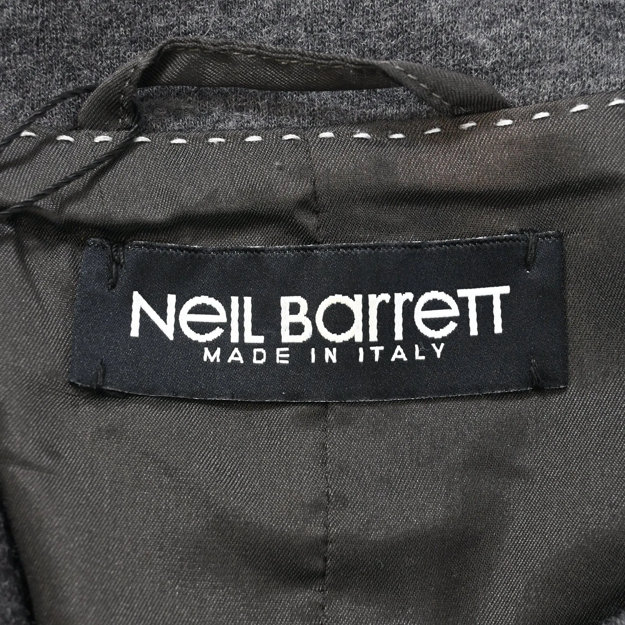 Neil Barrett Coat with Muffler in Grey Cotton