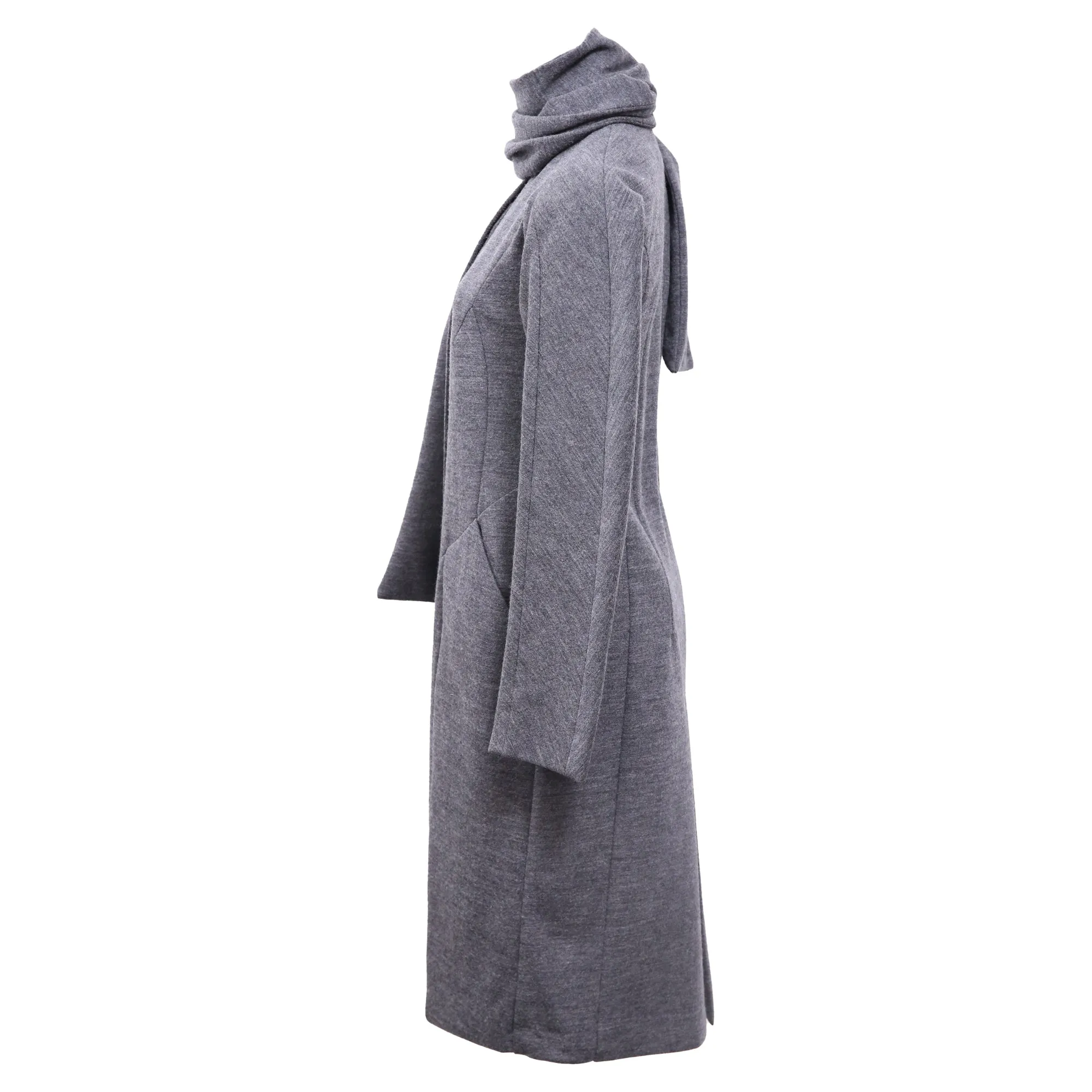 Neil Barrett Coat with Muffler in Grey Cotton