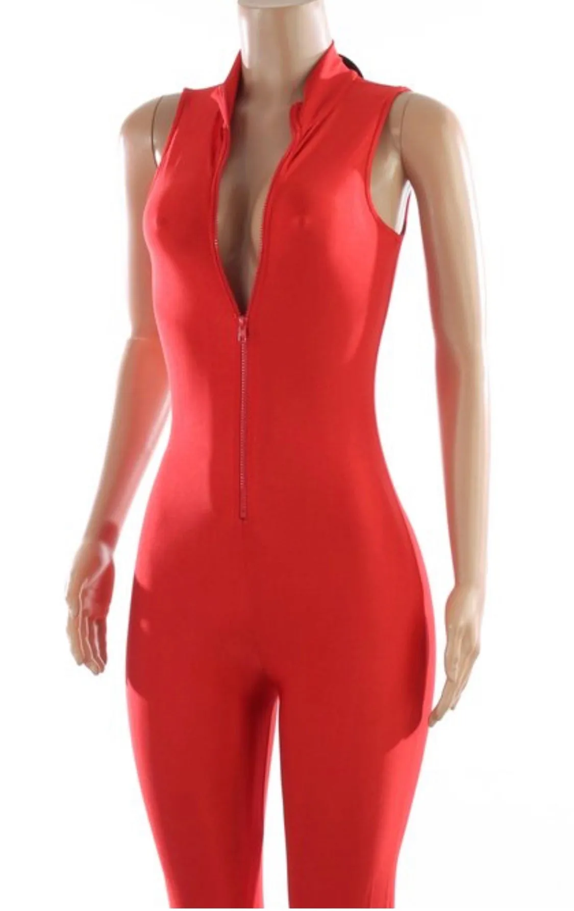 New Arrival 🔥Mock Neck Shine Jumpsuit Zipper