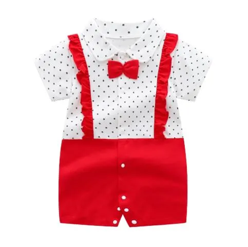 New Born Baby Clothing Summer Gentleman Rompers 0-12M Baby Boys Cotton Jumpsuit Baby Body Clothes Newborn Unisex Thin Costumes