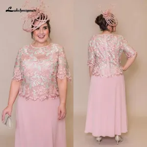 New Chiffon Lace Applique A Line Mother Of The Bride Dress