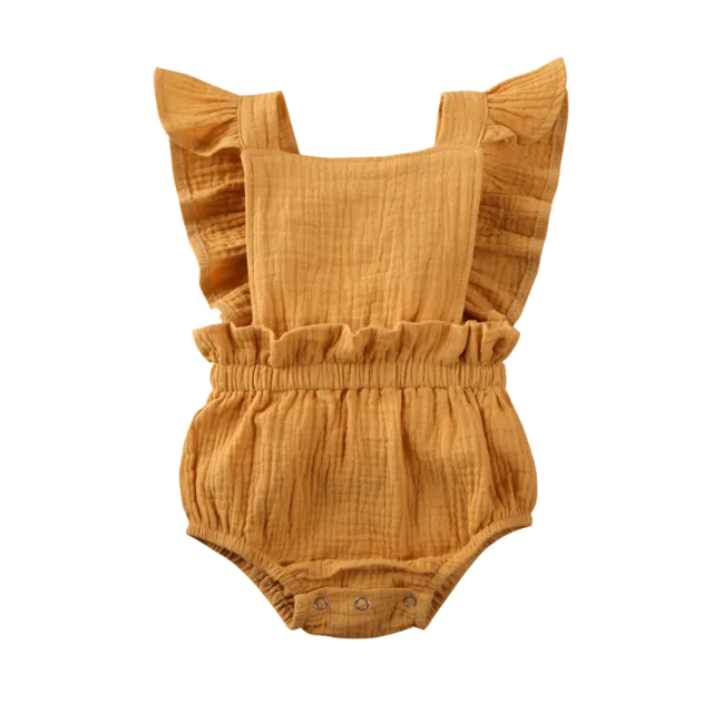 NEW Cute Baby Girl Ruffle Solid Color Romper Jumpsuit Outfits Sunsuit for Newborn Infant Children Clothes Kid Clothing