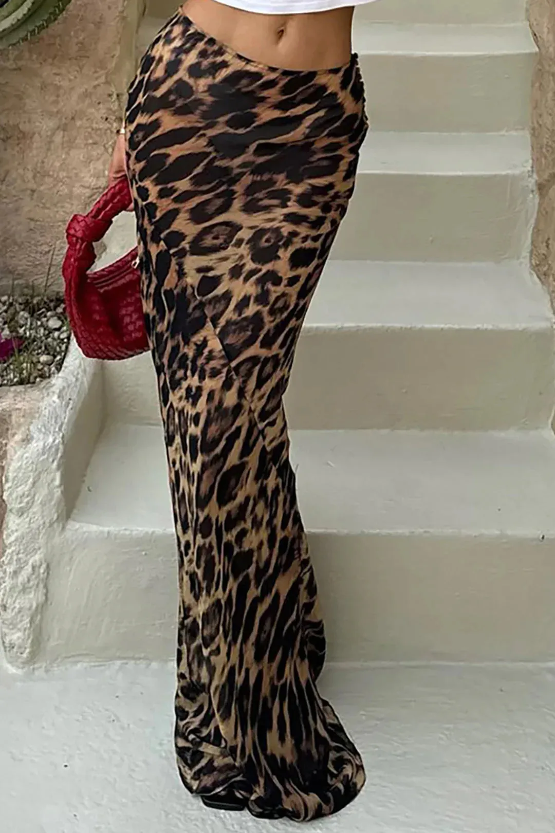 New Micas Leopard Print Mermaid Skirt, softy & Silky, Great Quality! Sz M