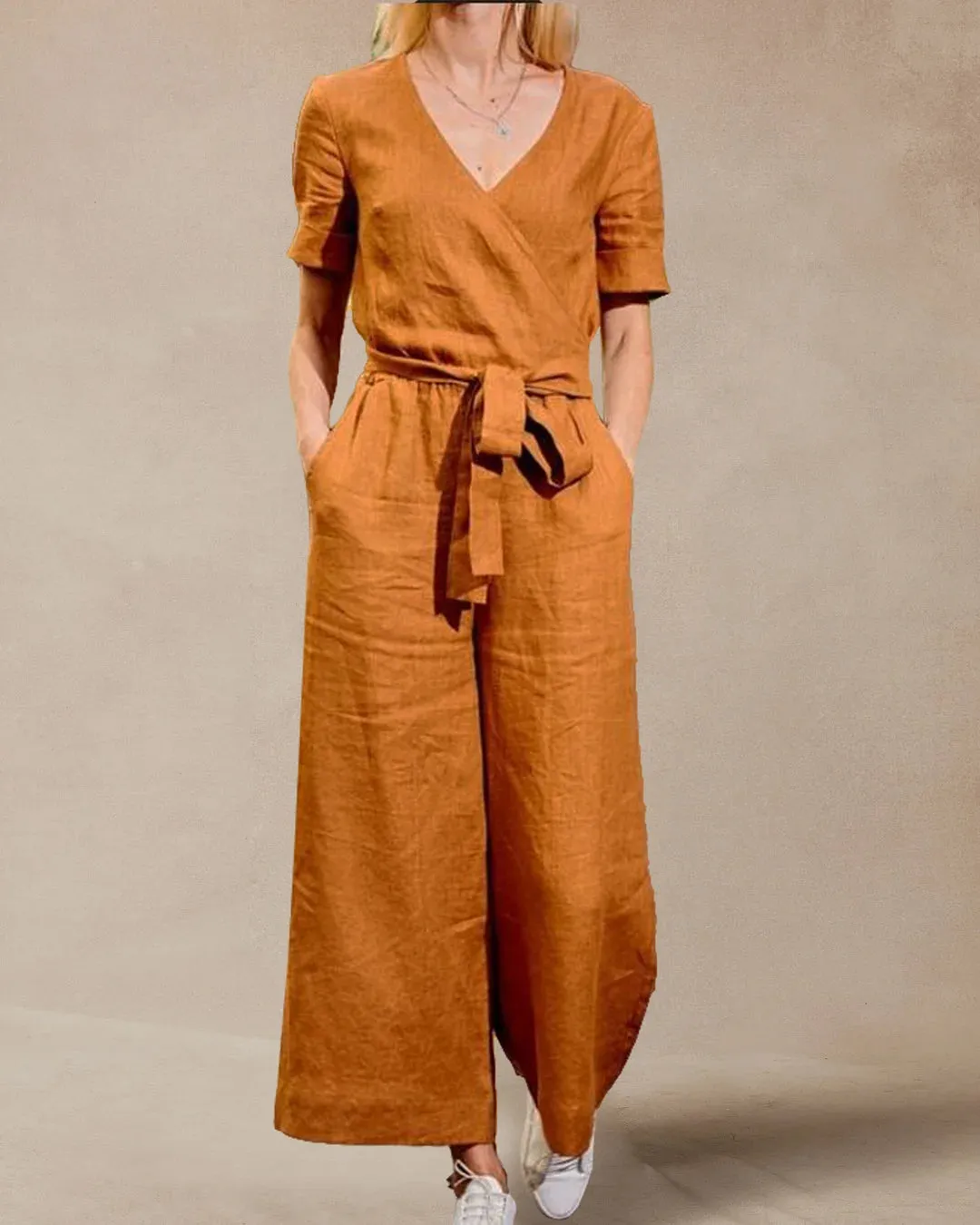 New Short-sleeved solid-color Jumpsuits