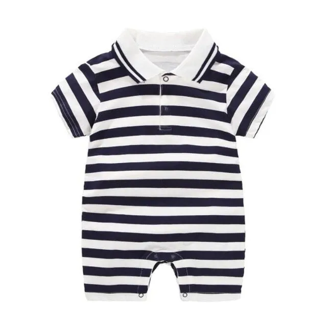 New style Summer Baby Boy gril Rompers 100% Cotton Baby Clothes Gentleman Baby Boys Romper Toddler Kids Jumpsuits birthday
