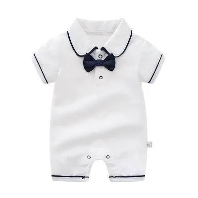 New style Summer Baby Boy gril Rompers 100% Cotton Baby Clothes Gentleman Baby Boys Romper Toddler Kids Jumpsuits birthday