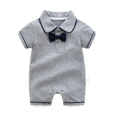 New style Summer Baby Boy gril Rompers 100% Cotton Baby Clothes Gentleman Baby Boys Romper Toddler Kids Jumpsuits birthday