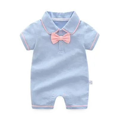 New style Summer Baby Boy gril Rompers 100% Cotton Baby Clothes Gentleman Baby Boys Romper Toddler Kids Jumpsuits birthday