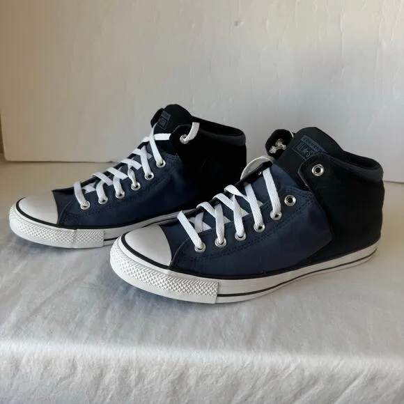 NIB Converse All Star Chuck Taylor High Street Mid Sneaker Mens 11.5 Blue Black
