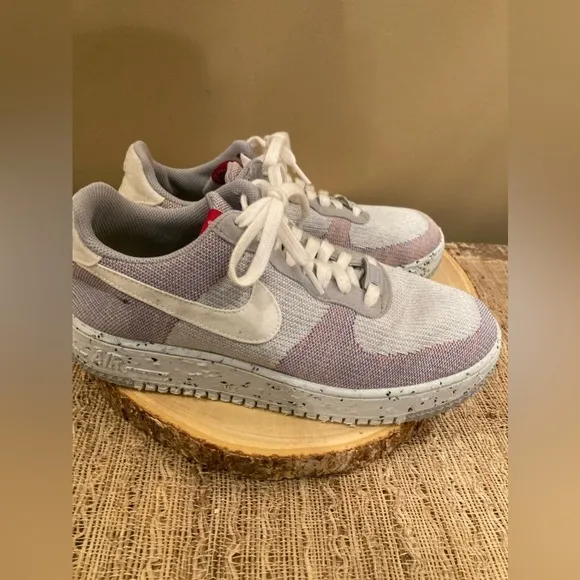 Nike Air Force 1 Crater Flyknit Wolf Grey/White-Pure Platinum Men’s Size 9
