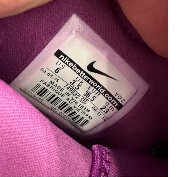 Nike Koth Mid Hightop Rear Zip Mulberry Purple Dusk Activewear Women’s Size 6