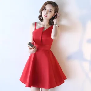 Noble Temperament Satin Short Evening Dress