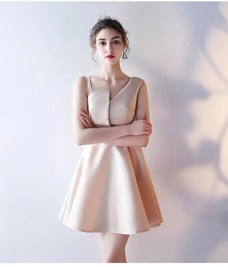 Noble Temperament Satin Short Evening Dress