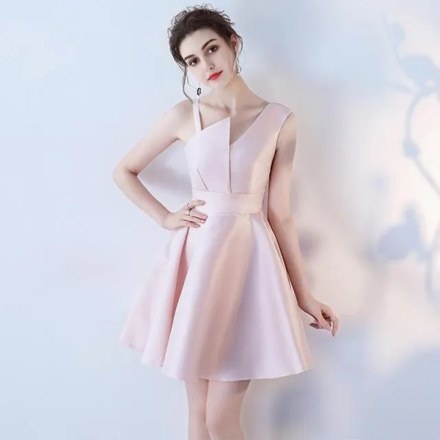 Noble Temperament Satin Short Evening Dress