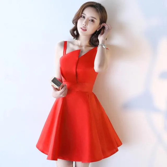 Noble Temperament Satin Short Evening Dress
