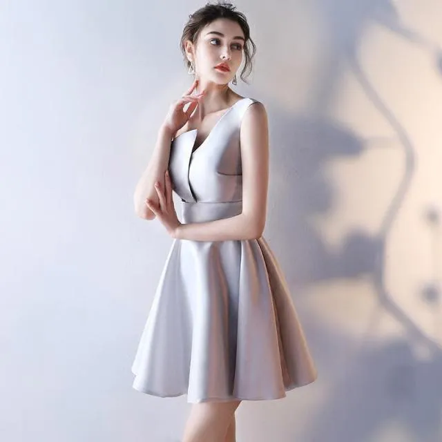 Noble Temperament Satin Short Evening Dress