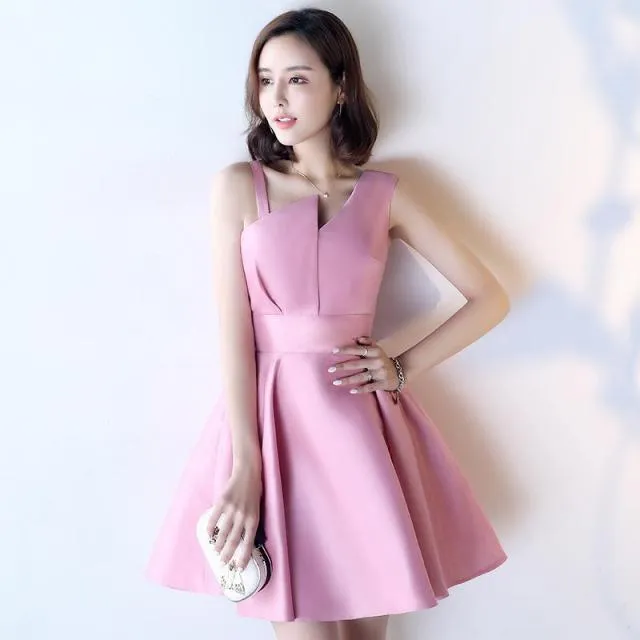 Noble Temperament Satin Short Evening Dress