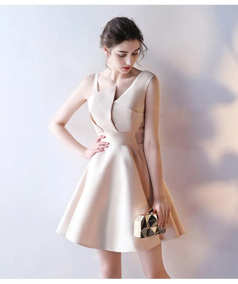 Noble Temperament Satin Short Evening Dress