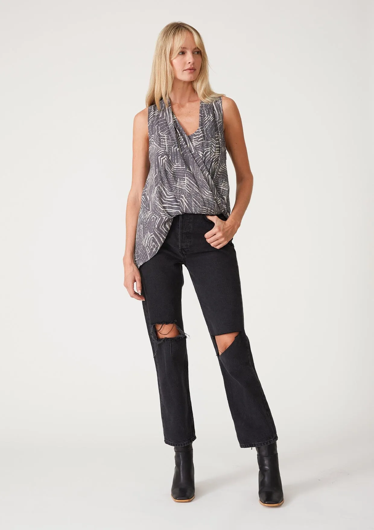 Nova Asymmetric Surplice Top