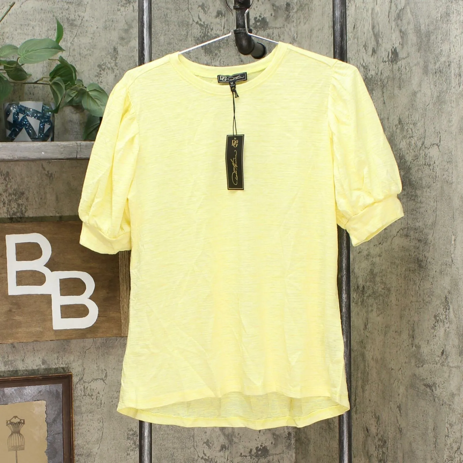 NWT DG2 By Diane Gilman Womens Balloon-Sleeve Tee. 697877 Medium
