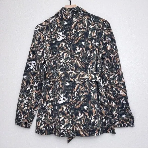 NWT Ted Baker Inniza Urban Print Jacket 4 Belted Camo Safari Military Utility